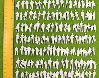 Unpainted Miniature People Figures 1:75 Scale Railway & Diorama Craft Supplies (200pcs)