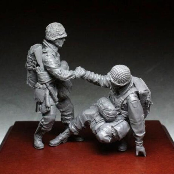 Figurine Miniature en résine non peinte, soldats américains PARAS 101e Division aéroportée de la seconde guerre mondiale, modèle non assemblé à l'échelle 1/35