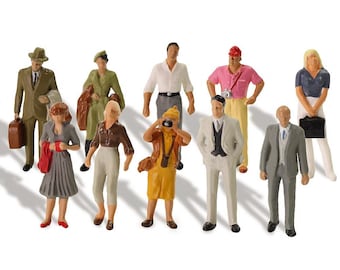 20 pcs Miniature Standing People Passenger Tourists 1:43 Figures O Scale Models Train Railway Scene Accessories Diorama Supplies