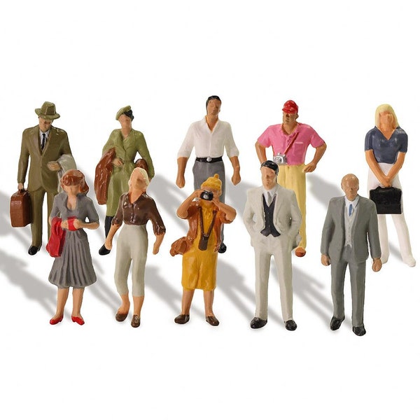 20 pcs Miniature Standing People Passenger Tourists 1:43 Figures O Scale Models Train Railway Scene Accessories Diorama Supplies