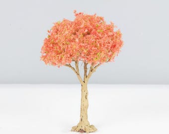 Miniature Pink Model Trees 10–15cm Autumn Scenery Trees for Diorama, Railway Craft Supplies