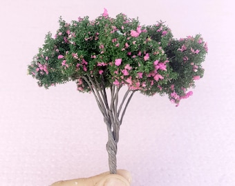 Miniature Flower Trees: DIY Diorama Model, Wire Trunk (Set of 2)