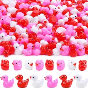 50/100 peças miniaturas de resina para o dia dos namorados, modelos de patinhos, cenário faça você mesmo, casa de bonecas, paisagem, jardim de fadas, terrário, diorama, materiais para artesanato