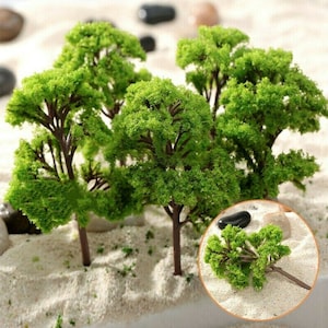 20 pcs 4cm Miniature Tree Models Train Railway Accessories Forest Fairy Garden Landscape Terrarium Diorama Craft Supplies