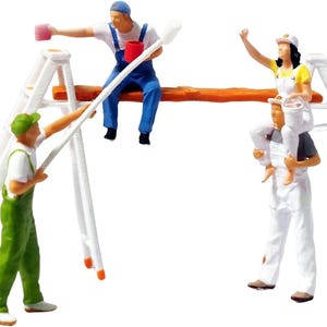 Miniature Painter Figures 1:87 Scale Resin Model Train Diorama People, Landscape Layouts With Ladder Rack