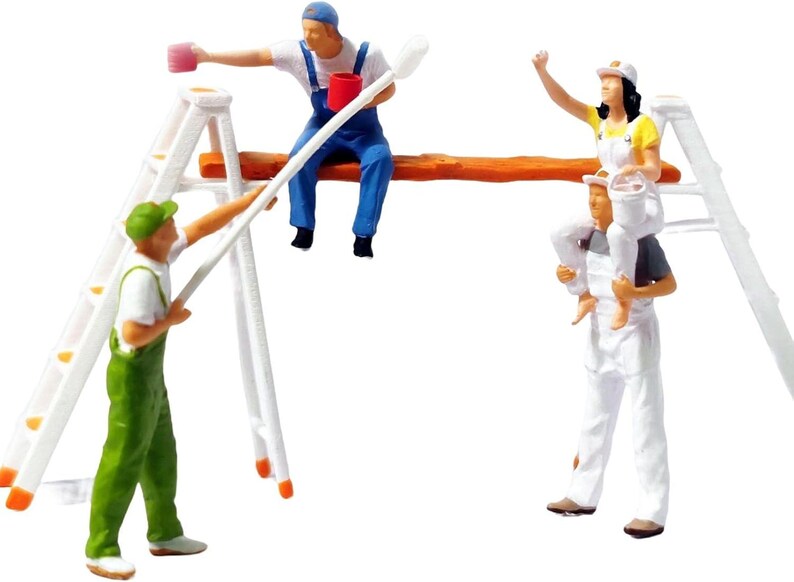 Miniature Painter Figures 1:87 Scale Resin Model Train Diorama People, Landscape Layouts With Ladder Rack