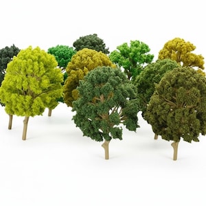 Árboles en miniatura de 4,5 cm, escala HO, para dioramas, maquetas de trenes y manualidades (10 unidades)