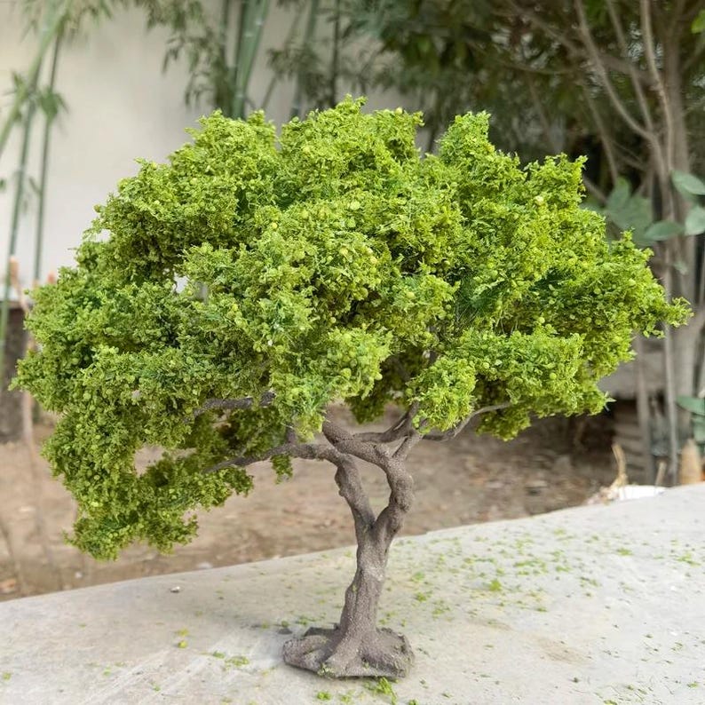 12/15/20/25cm Miniature Green Oak Wire Tree Model Railway Accessories ...
