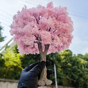 Albero di ciliegio in miniatura da 25 cm, modello in filo metallico, scala G, per casa delle bambole, giardino delle fate, paesaggio, terrario, diorama, forniture artigianali