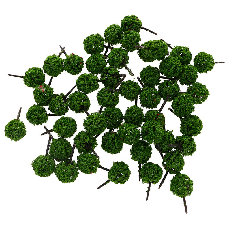 50 Pcs Miniature Grass Bushes Plants Trees Models 1100 Scale Etsy