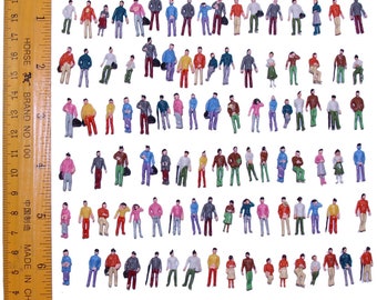 100pcs HO Scale 1:87 Miniature People Figures – Standing, Sitting Passengers for Model Scenery