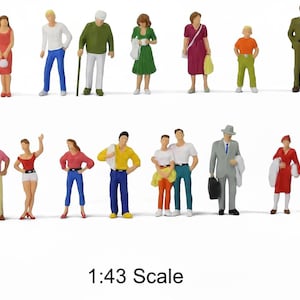 30pcs Miniature People Models 1:43 Scale, O Scale Standing Figures, Model Railway Diorama Supplies
