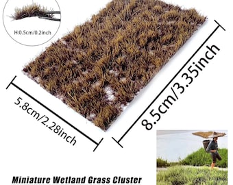 Miniature Wetland Grass Tufts: Realistic Model Train Scenery
