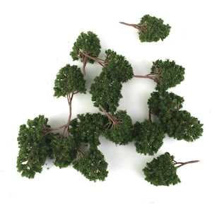 20 pcs 7.5cm Miniature Green Tree Models N Scale Train Railway Accessories Forest Fairy Garden Landscape Terrarium Diorama Craft Supplies