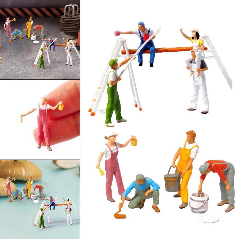 Miniature Painter Figures 1:87 Scale Resin Model Train Diorama People, Landscape Layouts image 4