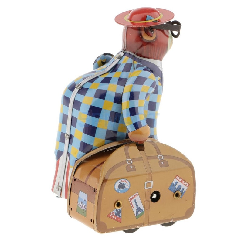 MS516 Vintage Traveler Suitcase Monkey Retro Clockwork Wind up Etsy