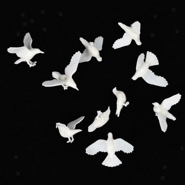 10 pcs Miniature Pigeon Bird Animal Unpainted Models Dollhouse Fairy Garden Landscape Scenery Layout Accessories Diorama Supplies