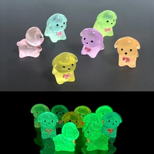 30 pcs Mixed Miniature Puppy Cute Dog Model Glow in Dark DIY Dollhouse Landscape Fairy Garden Accessories Terrarium Diorama Craft Supplies