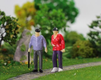 Lot de 100 figurines réalistes à l'échelle 1:87 - Pour bricolage - Micro paysages - Scènes miniatures - Poupée - Table à sable - Non peinte