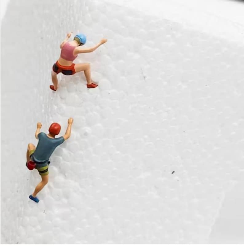 Miniature Rock Climber Figure - 1/87 or 1/64 Scale Resin Diorama Scenery Craft Supply image 4