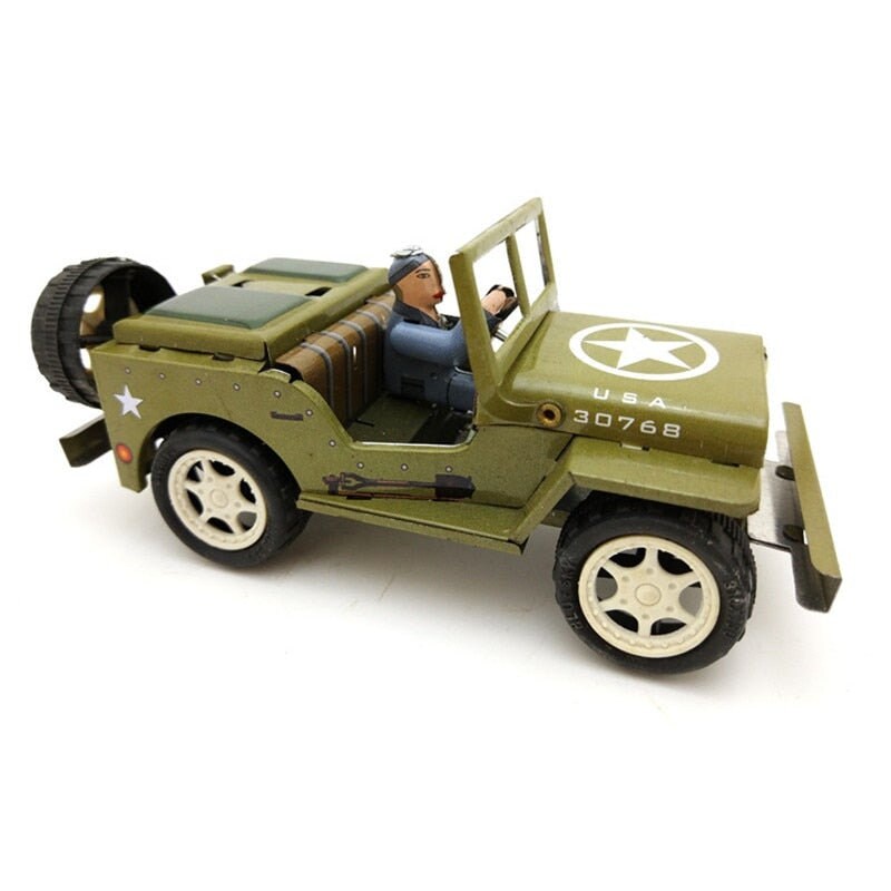 MS498 Vintage Military Jeep Willys 1941 US Army Vehicle Retro Clockwork