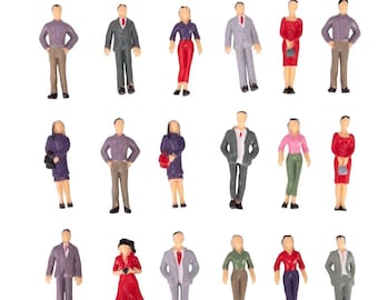 20pcs Miniature Model People Standing Figures, 1:25 Scale, Architecture Diorama Supplies