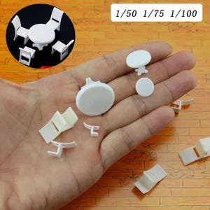 5 pcs Miniature Table Chair Furniture Set Blank Unpainted Models 1:50/75/100 Scale DIY Layout Dollhouse Decor Diorama Craft Supplies