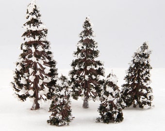 16 pcs Miniature Snow Cedar Trees Models Train Railway Accessories Forest Fairy Garden Landscape Terrarium Diorama Craft Supplies