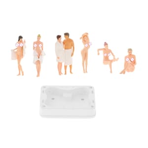 Miniature Bathtub Bathing Woman Man People Figure 1:64 Models Building Landscape Scene Accessories Diorama Supplies