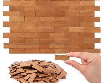 50pcs Miniature Wood Floor Planks for DIY Dollhouse Flooring Tiles, Wooden Model Building Material