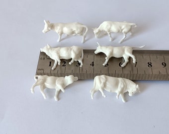 36 個の HO スケール農場動物フィギュア セット: 馬、牛のクラフト用品