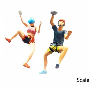 Miniature Rock Climber Figure - 1/87 or 1/64 Scale Resin Diorama Scenery Craft Supply image 6