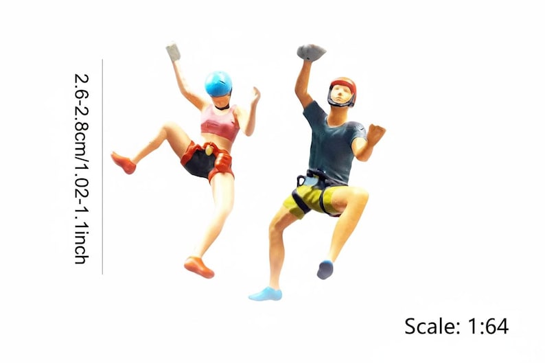 Miniature Rock Climber Figure - 1/87 or 1/64 Scale Resin Diorama Scenery Craft Supply image 6