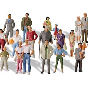 20 pcs Miniature Standing People Passenger 1:43 Figures O Scale Models Train Railway Scene Accessories Diorama Supplies