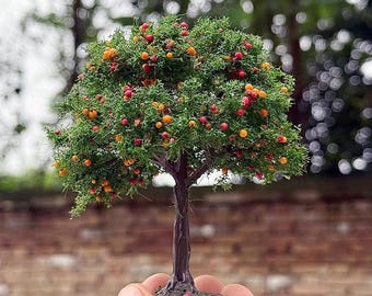 Miniature Fruit Tree Model, 10cm Diorama Tree, Fairy Garden Supply