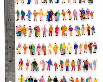100pcs Miniature Standing People Figures  1:87 Scale for Model Railway Diorama Craft Supplies
