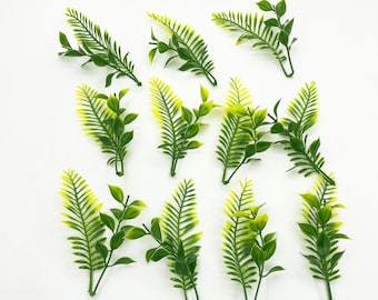 12pcs Faux Fern Leaf Stems Artificial Greenery for Wreath DIY Floral Crafts Miniature Projects
