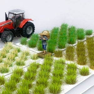33 pcs Miniature Season Grass Tuft Bush Cluster Models Railway Accessories Forest Fairy Garden Landscape Terrarium Diorama Craft Supplies