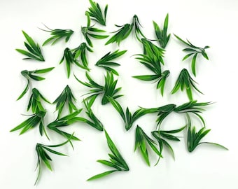 20pcs Artificial Grass Picks Mini Faux Greenery Plant Leaves DIY Bouquet Terrarium Diorama