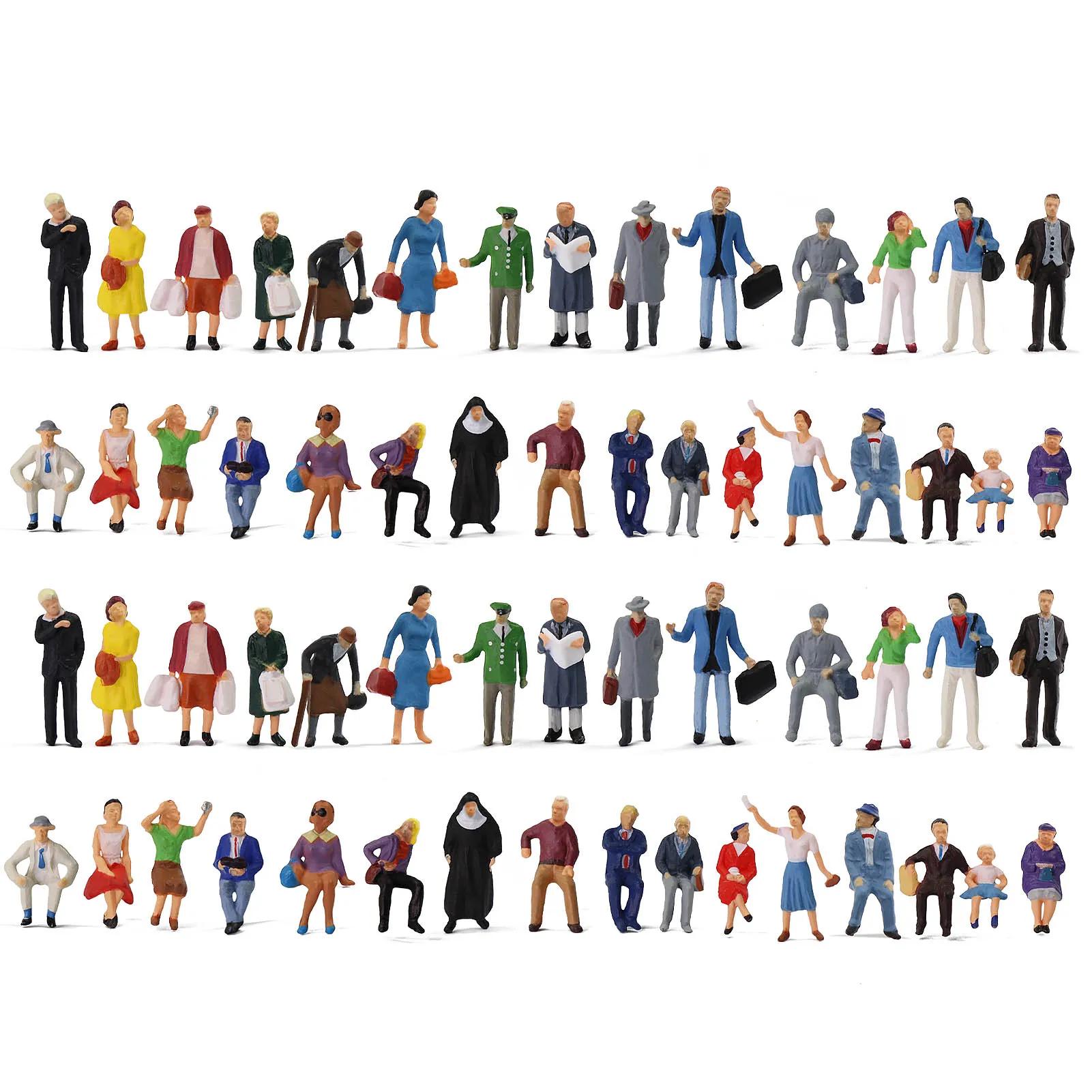 24 Figurines Miniatures Personnes – échelle 1:87 – Poses Variées – Pour Train Miniature Et Maison De Poupée