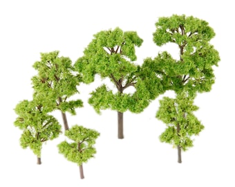 20pcs Miniature Banyan Trees, Mixed Scale Model Railway Scenery
