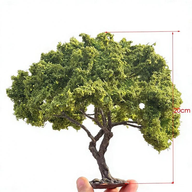 Miniature Green Oak Wire Tree Model 10–25cm for Diorama Railway Layout ...