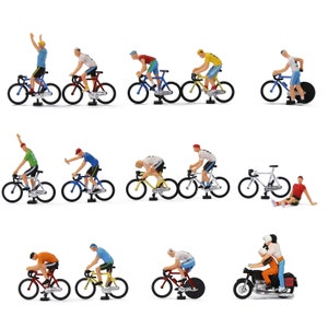 15 pcs Bike Bicycle Racing 1:87 Figure HO Scale Models Landscape Building Scenery Train Railway Layout Scene Accessories Diorama Supplies