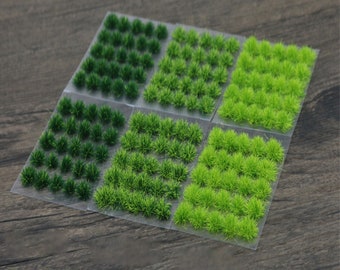 50pcs Miniature Green Grass Tufts for DIY Model Railway Diorama Scenery