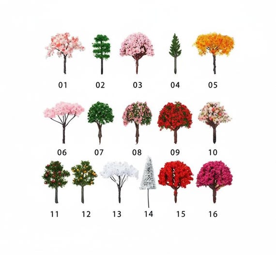4 Mini Arbres Modèles Pour Paysage Ferroviaire & Projets DIY – Plastique 7,5 Cm