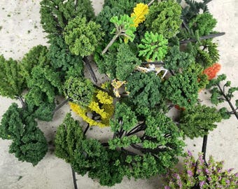 Miniature Green Tree Models, N HO Scale Scenery Craft Supplies (35/60pcs)