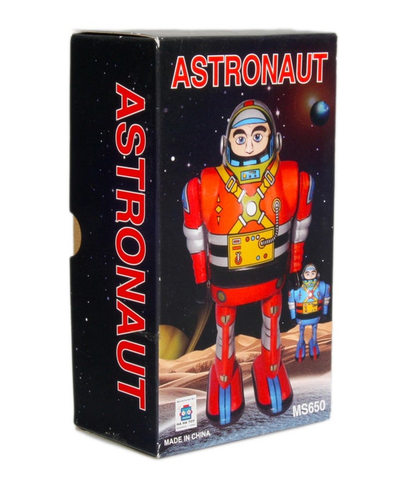 Blechspielzeug Astronaut Blech Roboter Robot Spielzeug mit Wind up 
