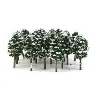 20 pezzi di miniature di alberi innevati invernali in scala 1/150, modelli di treni, accessori per ferrovie, foresta, giardino delle fate, paesaggio, terrario, diorama, forniture artigianali