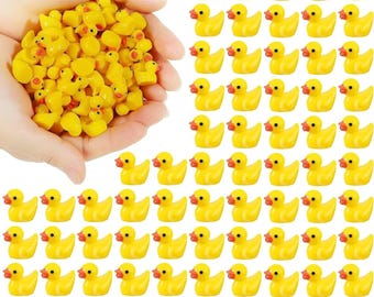 100 sztuk miniaturowych żółtych kaczek z żywicy, figurki małych kaczek, rękodzieło DIY