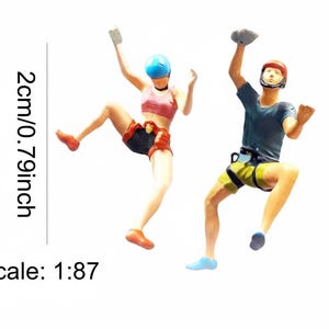 Miniature Rock Climber Figure - 1/87 or 1/64 Scale Resin Diorama Scenery Craft Supply image 5